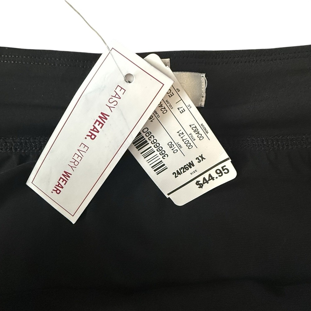 NWT WOMENS cj banks BLACK A-LINE WRAP MIDI SKIRT SIZE 3X - Picture 4 of 6